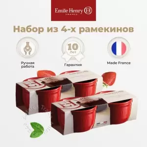 Набор рамекинов 250 мл №10 Emile Henry гранат 4 предмета в упаковке