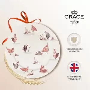 Обеденная тарелка 30,4 см Country Farmyard Grace by Tudor белая